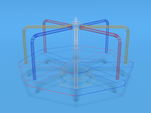 low poly cartoon playground roundabout 3D Model