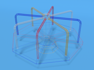 low poly cartoon playground roundabout 3D Model