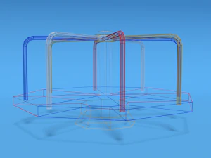 low poly cartoon playground roundabout 3D Model