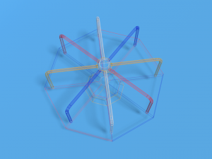 low poly cartoon playground roundabout 3D Model
