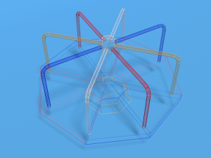 low poly cartoon playground roundabout 3D Model