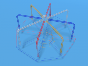 low poly cartoon playground roundabout 3D Model
