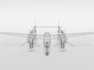 low poly cartoon lockheed p38 - lighting wwii airplane Modelo 3D