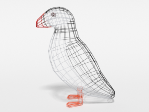 low poly cartoon puffin Modelo 3D
