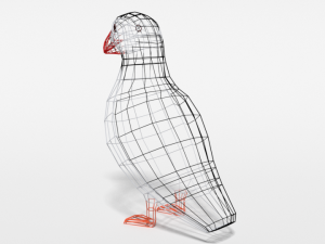 low poly cartoon puffin Modelo 3D