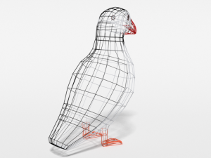 low poly cartoon puffin Modelo 3D