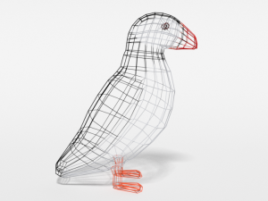 low poly cartoon puffin Modelo 3D