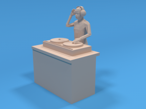low poly dj kid Modèle 3D