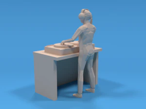 low poly dj kid 3D Model