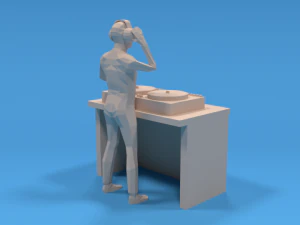 low poly dj kid 3D Model