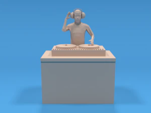 low poly dj kid 3D Model