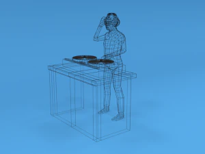 low poly dj kid 3D Model