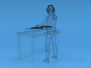 low poly dj kid 3D Model