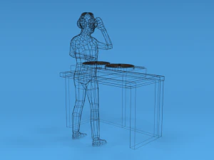low poly dj kid 3D Model