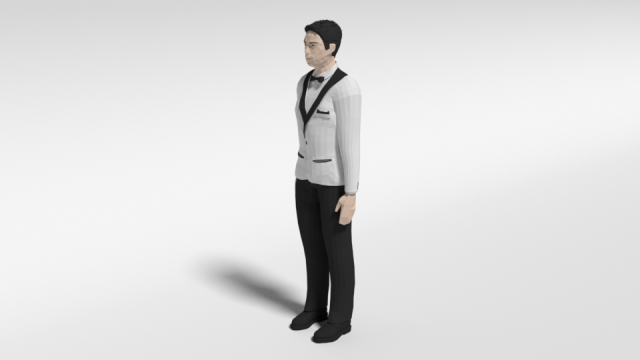 low poly man in suit 3D Model .c4d .max .obj .3ds .fbx .stl .blend 