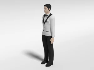 low poly man in suit 3D Model