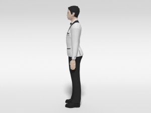 low poly man in suit 3D Model