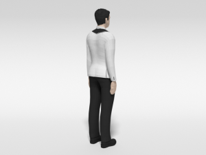 low poly man in suit 3D Model