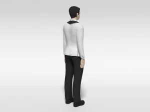 low poly man in suit 3D Model