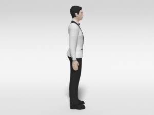 low poly man in suit 3D Model