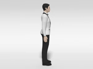 low poly man in suit 3D Model