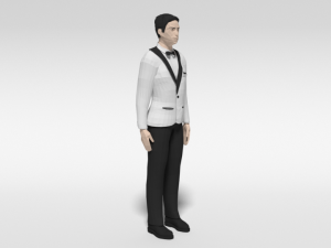 low poly man in suit 3D Model