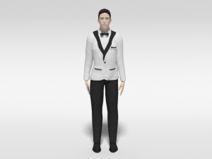 low poly man in suit 3D Model