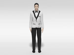 low poly man in suit 3D Model