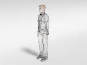 low poly man in suit 3D Model