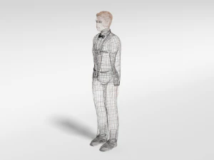 low poly man in suit 3D Model