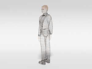 low poly man in suit 3D Model