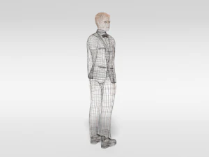 low poly man in suit 3D Model