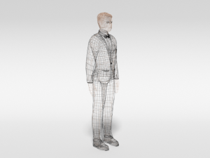 low poly man in suit 3D Model