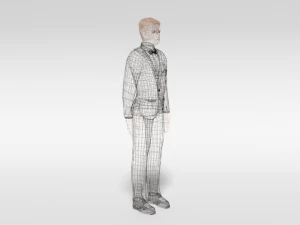 low poly man in suit 3D Model