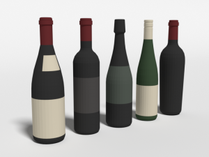 low poly cartoon wine bottles 3Dモデル