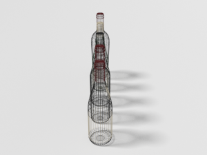 low poly cartoon wine bottles Modelo 3D