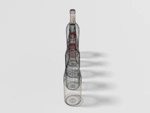 low poly cartoon wine bottles 3D Model