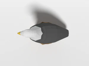 pygargue &agrave; t&ecirc;te blanche de dessin anim&eacute; low poly Modèle 3D