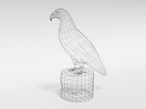low poly cartoon bald eagle 3D Model