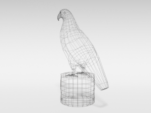 low poly cartoon bald eagle 3D Model