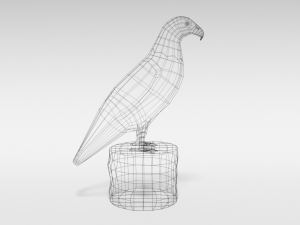 low poly cartoon bald eagle 3D Model