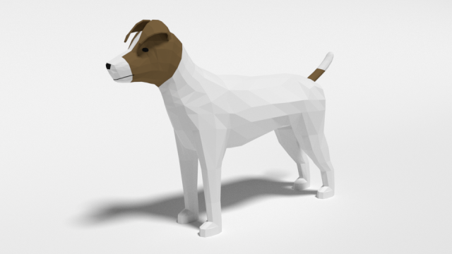 low poly cartoon jack russell terrier dog 3Dモデル .c4d .max .obj .3ds .fbx .stl .blend 