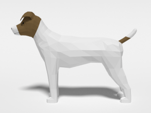 low poly cartoon jack russell terrier dog 3Dモデル