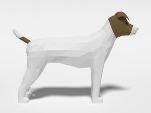 low poly cartoon jack russell terrier dog 3Dモデル