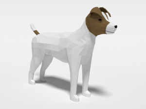 low poly cartoon jack russell terrier dog 3Dモデル