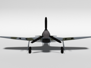 low poly cartoon hawker typhoon wwii airplane Modèle 3D