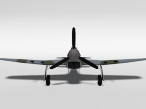 low poly cartoon hawker typhoon wwii airplane 3D Model