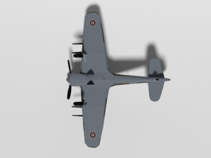 low poly cartoon hawker typhoon wwii airplane Modèle 3D