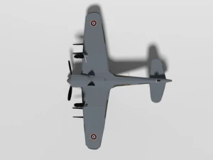 low poly cartoon hawker typhoon wwii airplane 3D Model