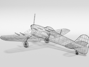 low poly cartoon hawker typhoon wwii airplane Modèle 3D